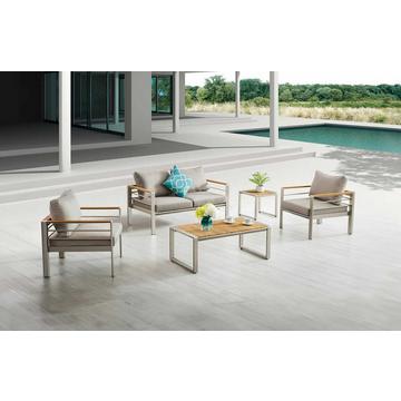 Salon de jardin Florence gris (lot de 4)