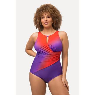 Ulla Popken  Maillot de bain, dégradé de couleurs, bonnets souples, drapé 