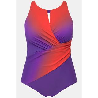 Ulla Popken  Maillot de bain, dégradé de couleurs, bonnets souples, drapé 