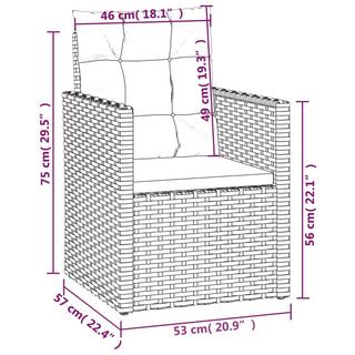 VidaXL Garten-lounge-set poly-rattan  