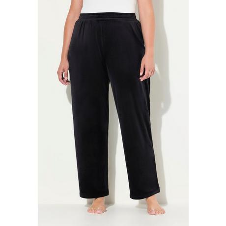 Ulla Popken  Pantaloni loungewear in nicki con taglio della gamba ampio e materiale riciclato 