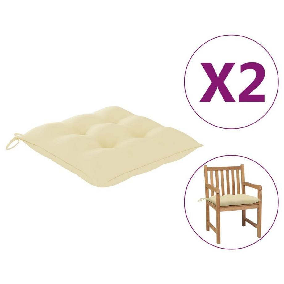 Coussins de chaise 2 pcs  50x50x7 cm Tissu