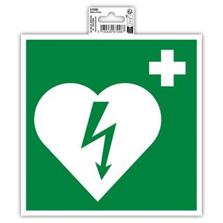 Exacompta Hinweisschild, Defibrillator, PVC, selbstklebend und rutschfest, 20x20 cm  