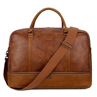 Only-bags.store Grande Borsa da Viaggio in Pelle Bagaglio a Mano Weekender con Scomparto per Scarpe  