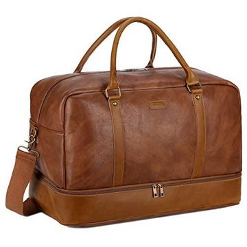 Große Leder Reisetasche Handgepäck Travel Duffel Carry On Bag Weekender Tasche mit Schuhfach