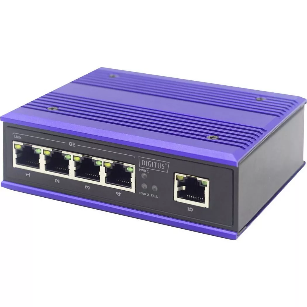 Digitus 8 port Fast Ethernet network switch. industrial. unmanaged. 1