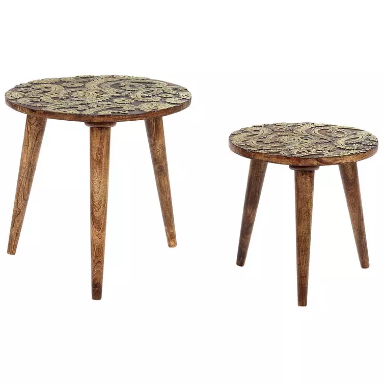 Beliani Tisch Set aus Mango Holz Retro CHANPI online kaufen MANOR