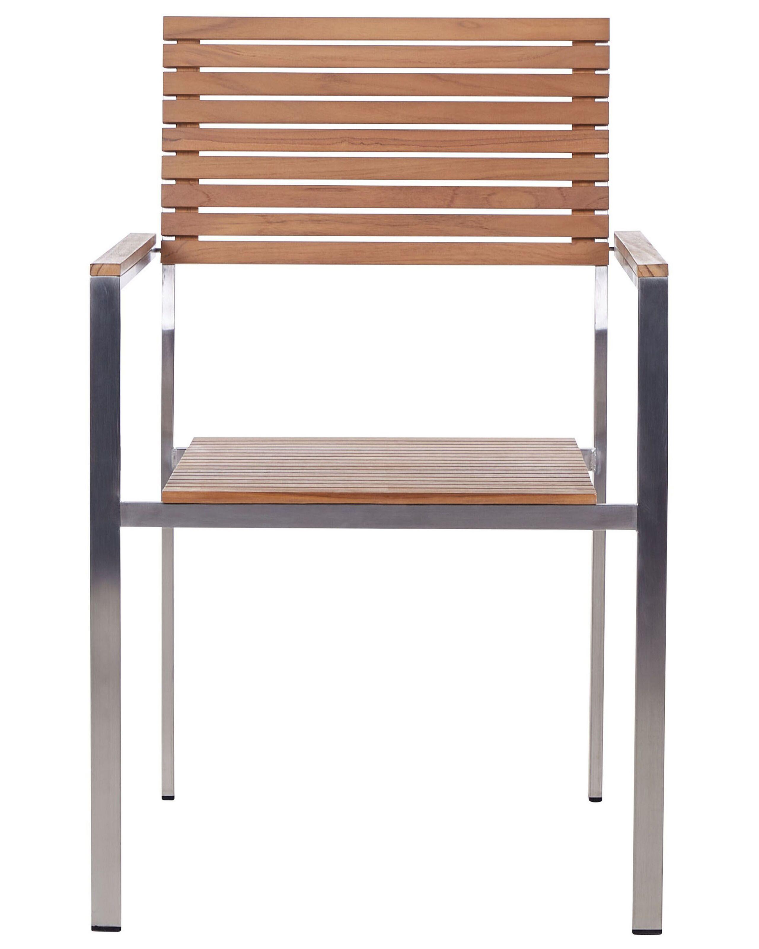 Beliani Lot de 6 chaises de jardin en Teck certifié FSC® Traditionnel VIAREGGIO  