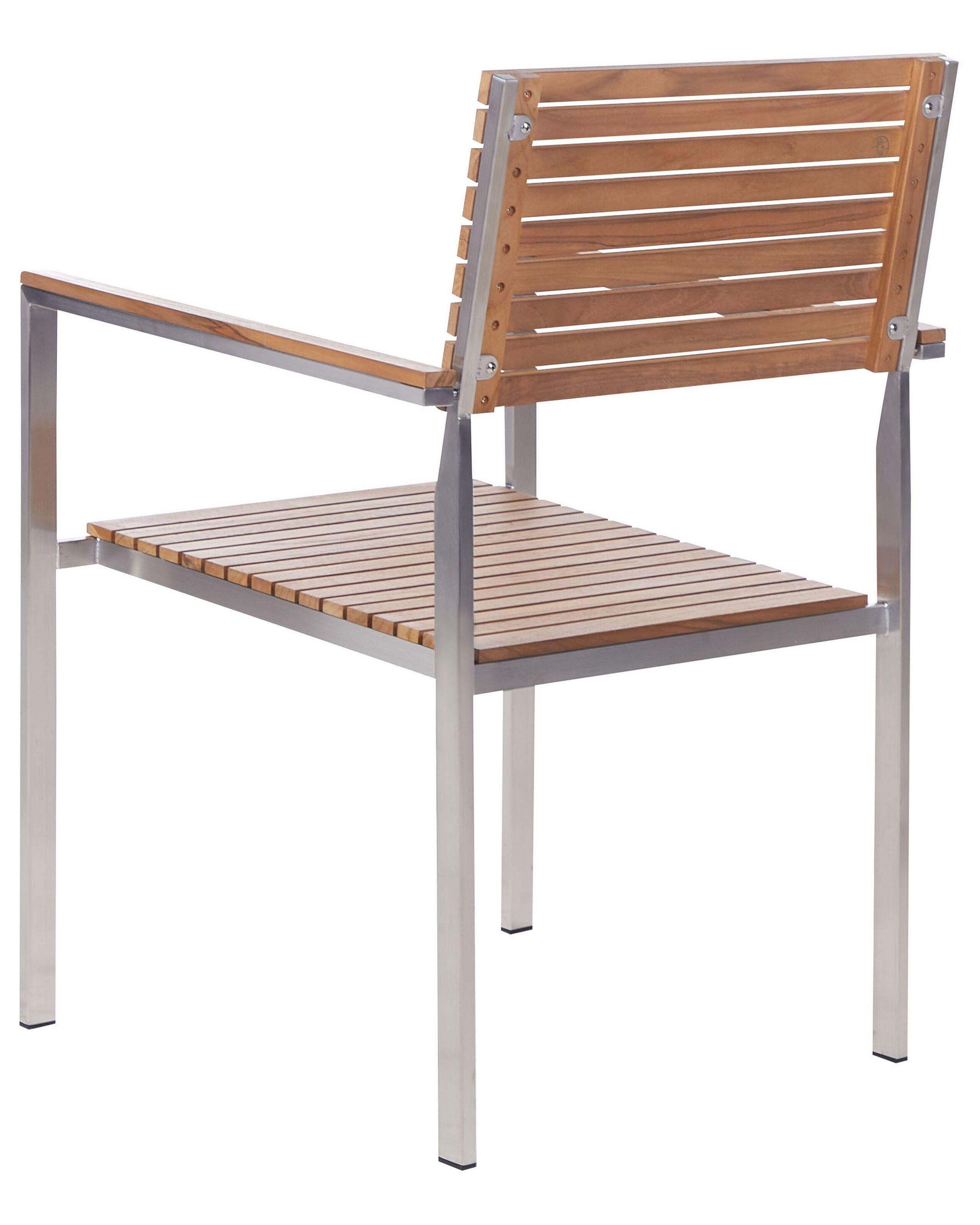 Beliani Lot de 6 chaises de jardin en Teck certifié FSC® Traditionnel VIAREGGIO  