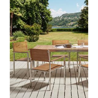 Beliani Lot de 6 chaises de jardin en Teck certifié FSC® Traditionnel VIAREGGIO  