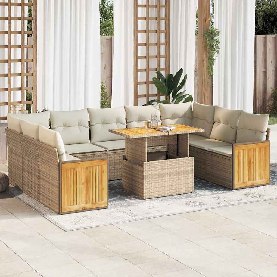 VidaXL Ensemble de canapés de jardin rotin synthétique  
