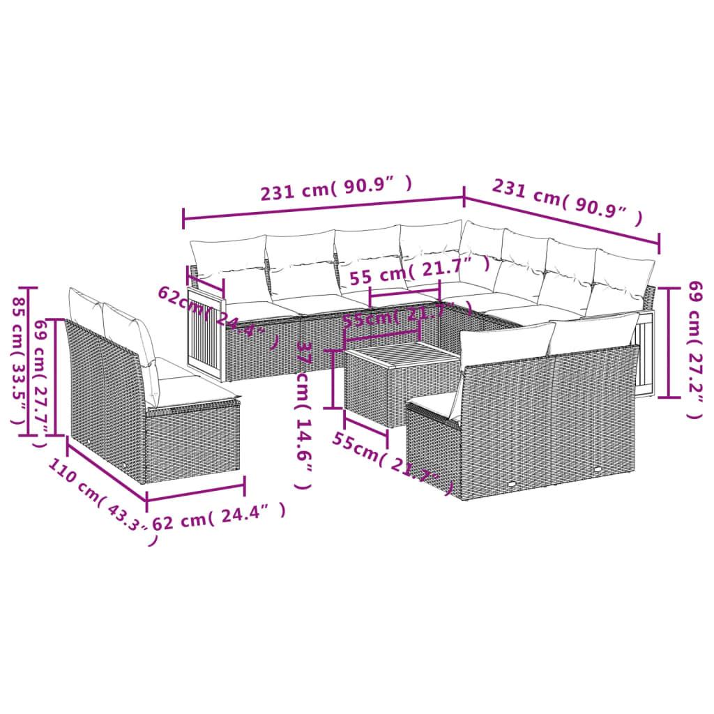 VidaXL Ensemble de canapés de jardin rotin synthétique  