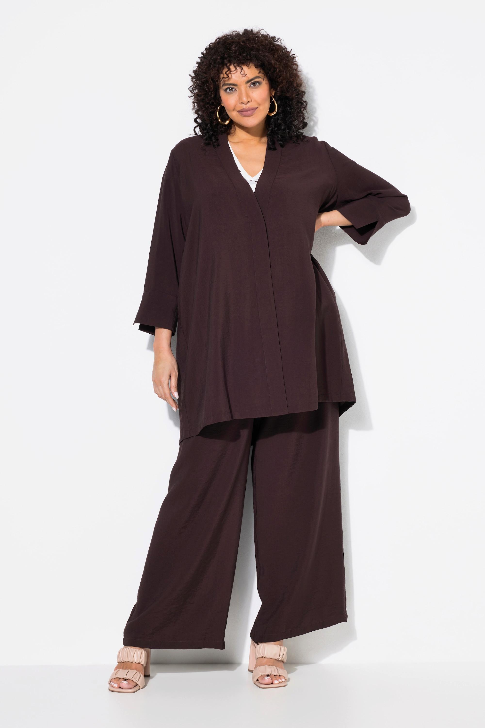 Ulla Popken V-Ausschnitt Druckknopf 7/8 Arm Jacke  