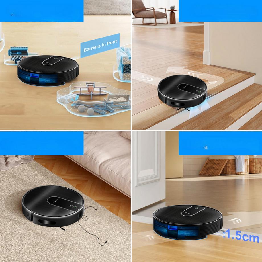 Blue Chilli Robot aspirapolvere con navigazione giroscopica e sistema intelligente del serbatoio dell'acqua  