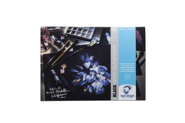 Talens TALENS Aquarellpapier Van Gogh A3 94170001 schwarz, 360g 12 Blatt  