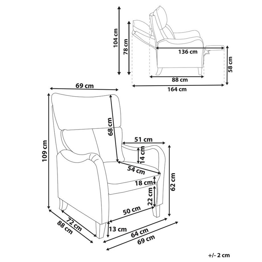 Beliani Sessel aus Polyester Retro ROYSTON  