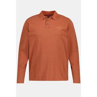 JP1880  Maglia polo con lavaggio vintage, collo polo e maniche lunghe 