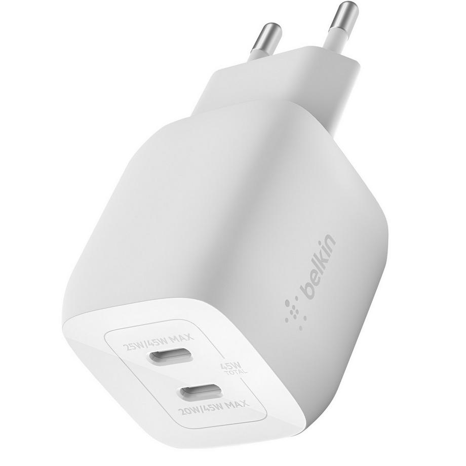 Ladegerät 2x USB-C 45W GaN Belkin Weiß