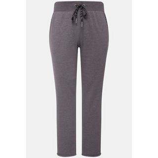 Ulla Popken  Pantaloni loungewear dal taglio della gamba stretto con orlino arrotolato e cintura elastica 