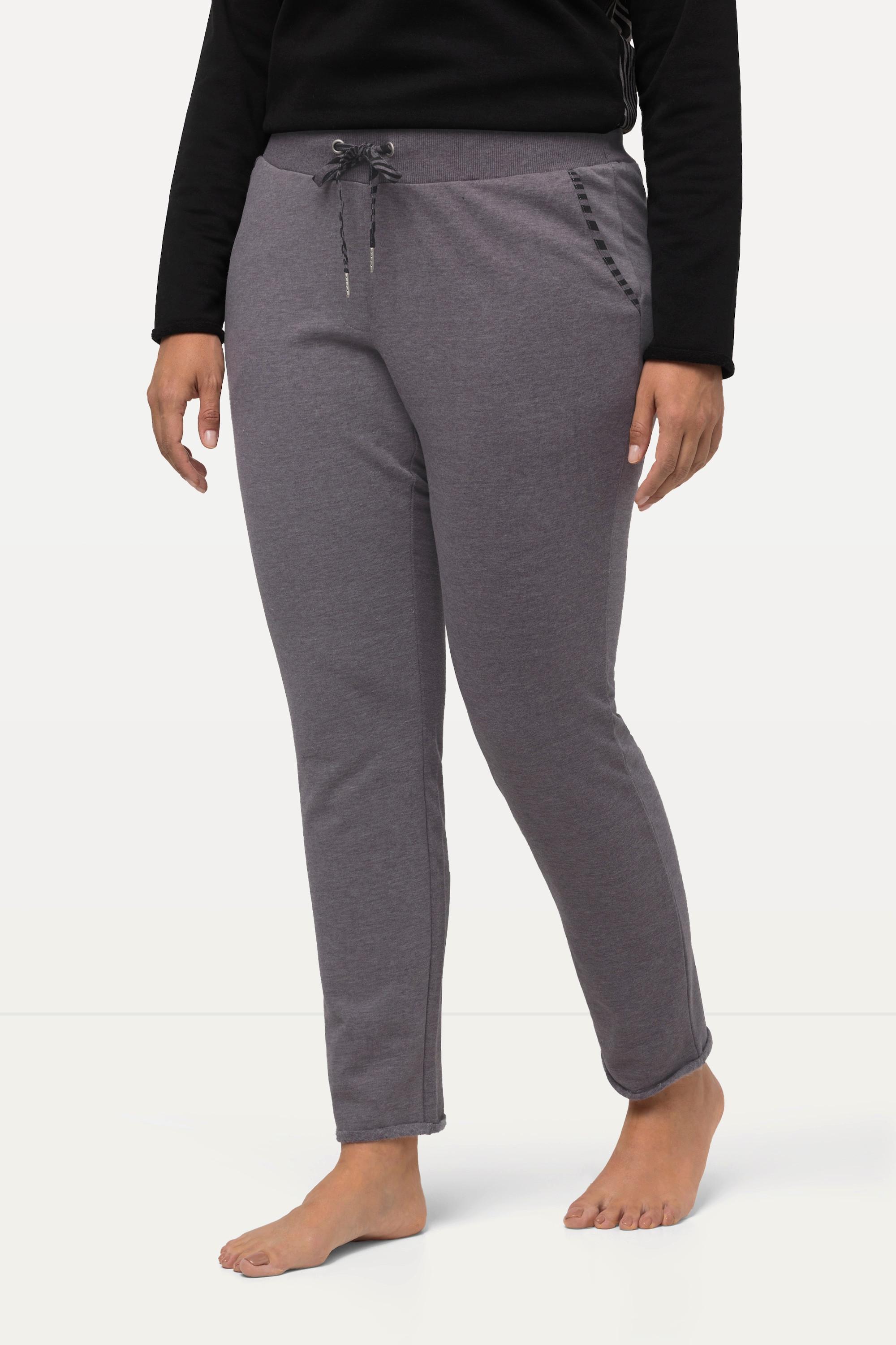 Ulla Popken  Pantaloni loungewear dal taglio della gamba stretto con orlino arrotolato e cintura elastica 