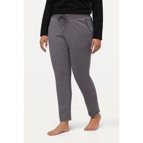 Ulla Popken  Pantaloni loungewear dal taglio della gamba stretto con orlino arrotolato e cintura elastica 