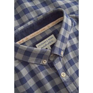 Colours & Sons Langarmhemd Printed Navy Vichy  