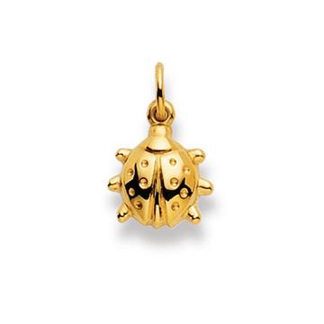 Pendentif scarabée porte-bonheur or jaune 750, 16x10mm