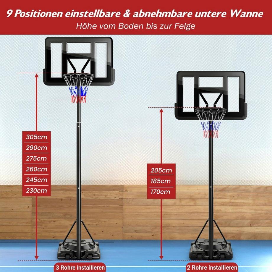 Northix  Panier de basketball réglable en hauteur pour l’extérieur 