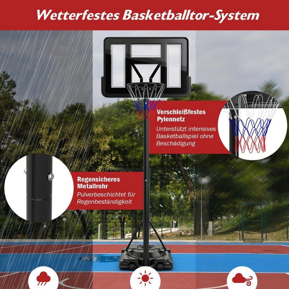 Northix  Panier de basketball réglable en hauteur pour l’extérieur 