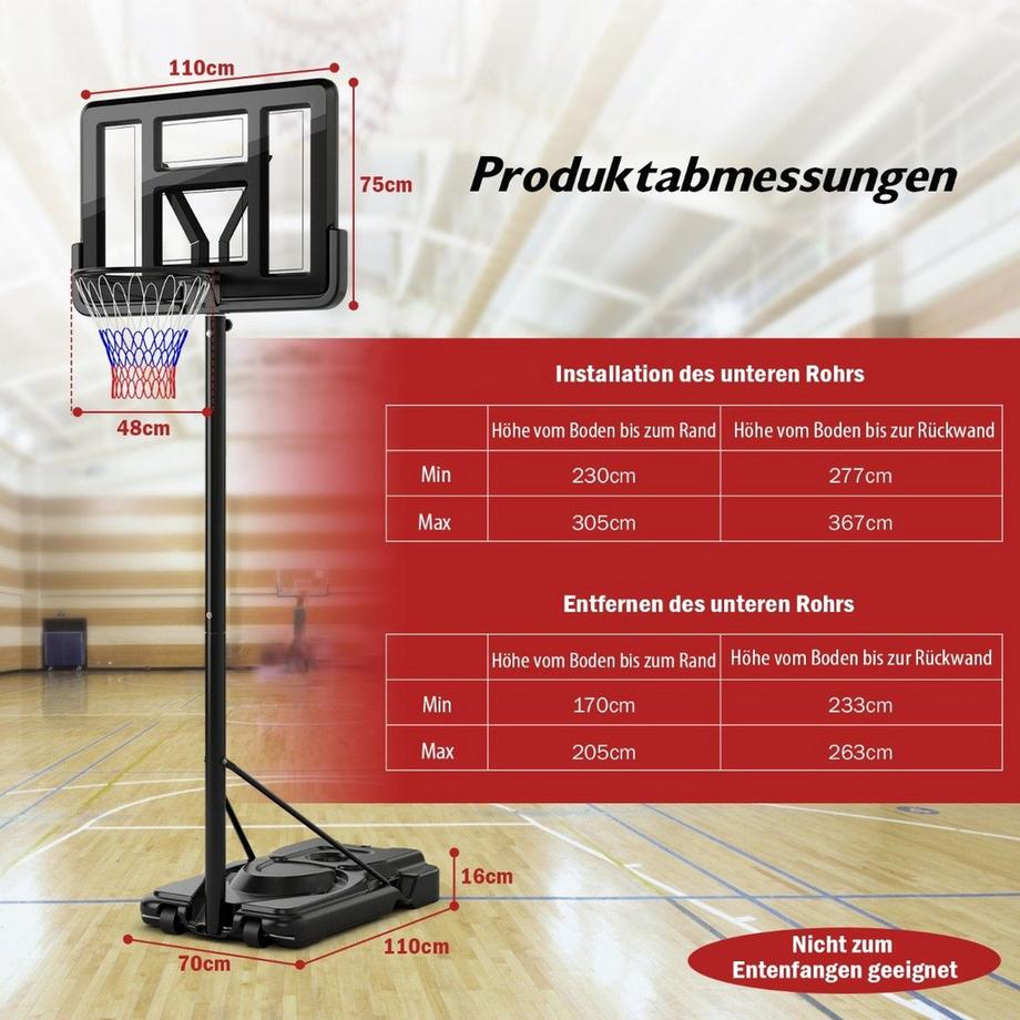 Panier de basketball réglable en hauteur pour l’extérieur