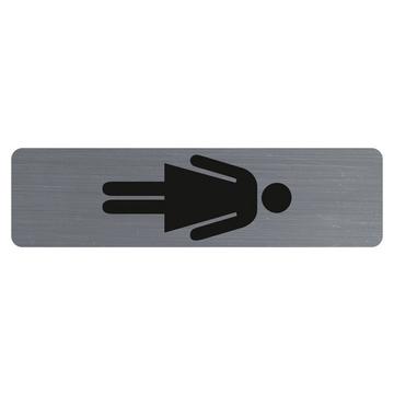 Plaque verticale adhésive imitation aluminium Dame 16,5X4,4 cm