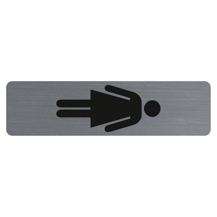 Plaque verticale adhésive imitation aluminium Dame 16,5X4,4 cm
