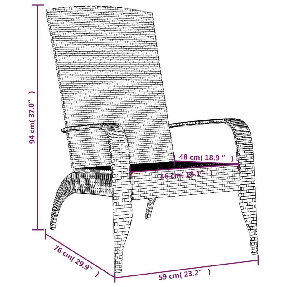 VidaXL Adirondack gartenstuhl poly-rattan  