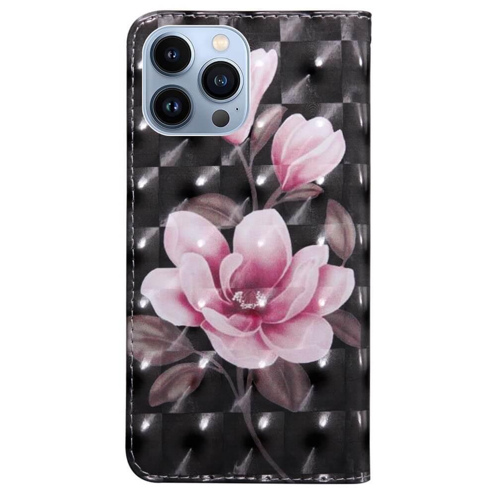 Cover-Discount  iPhone 14 Pro Max - Custodia Glitter Effect fiori rosa 
