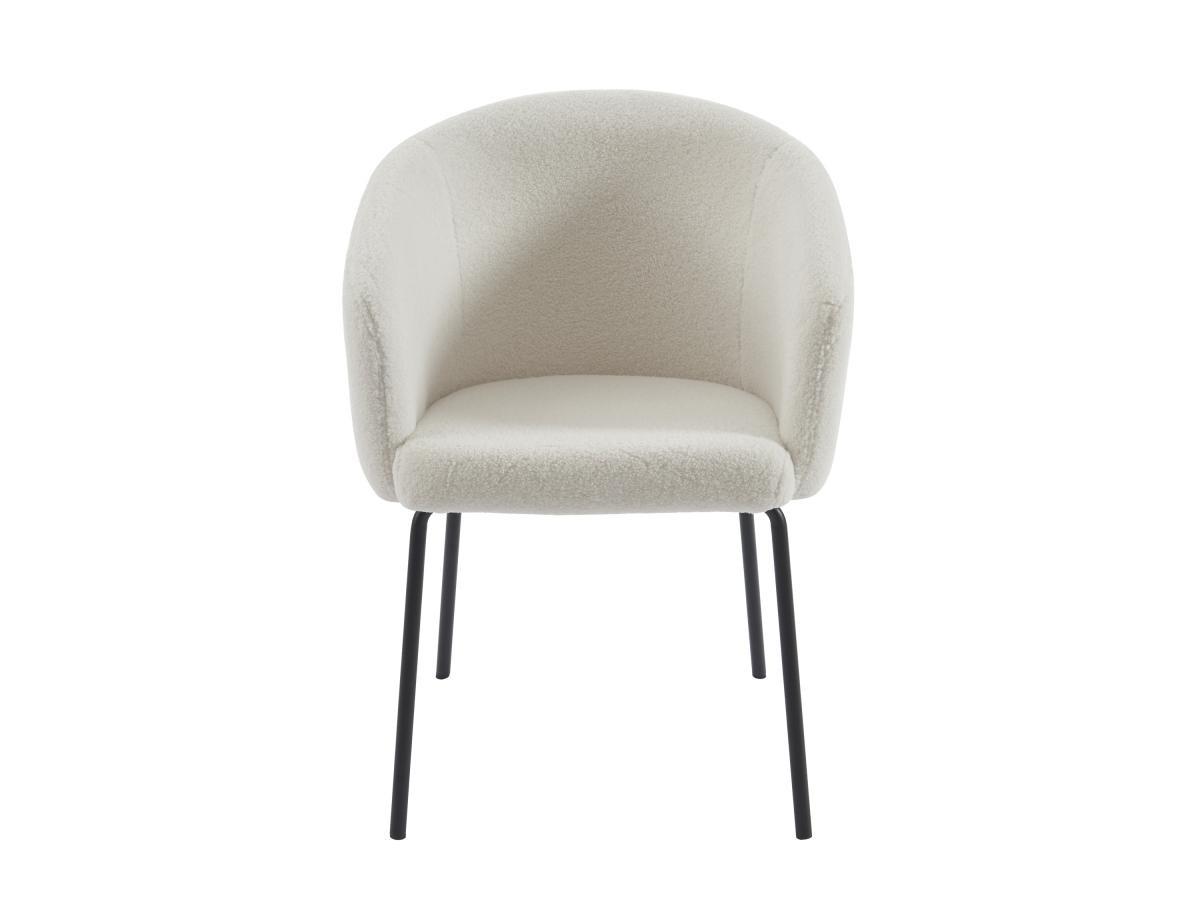 PASCAL MORABITO Stuhl mit Armlehnen 2er-Set - Bouclé-Stoff & Metall - Cremefarben - MORONI  