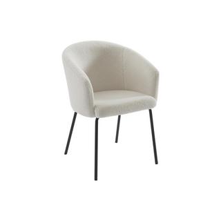 PASCAL MORABITO Stuhl mit Armlehnen 2er-Set - Bouclé-Stoff & Metall - Cremefarben - MORONI  