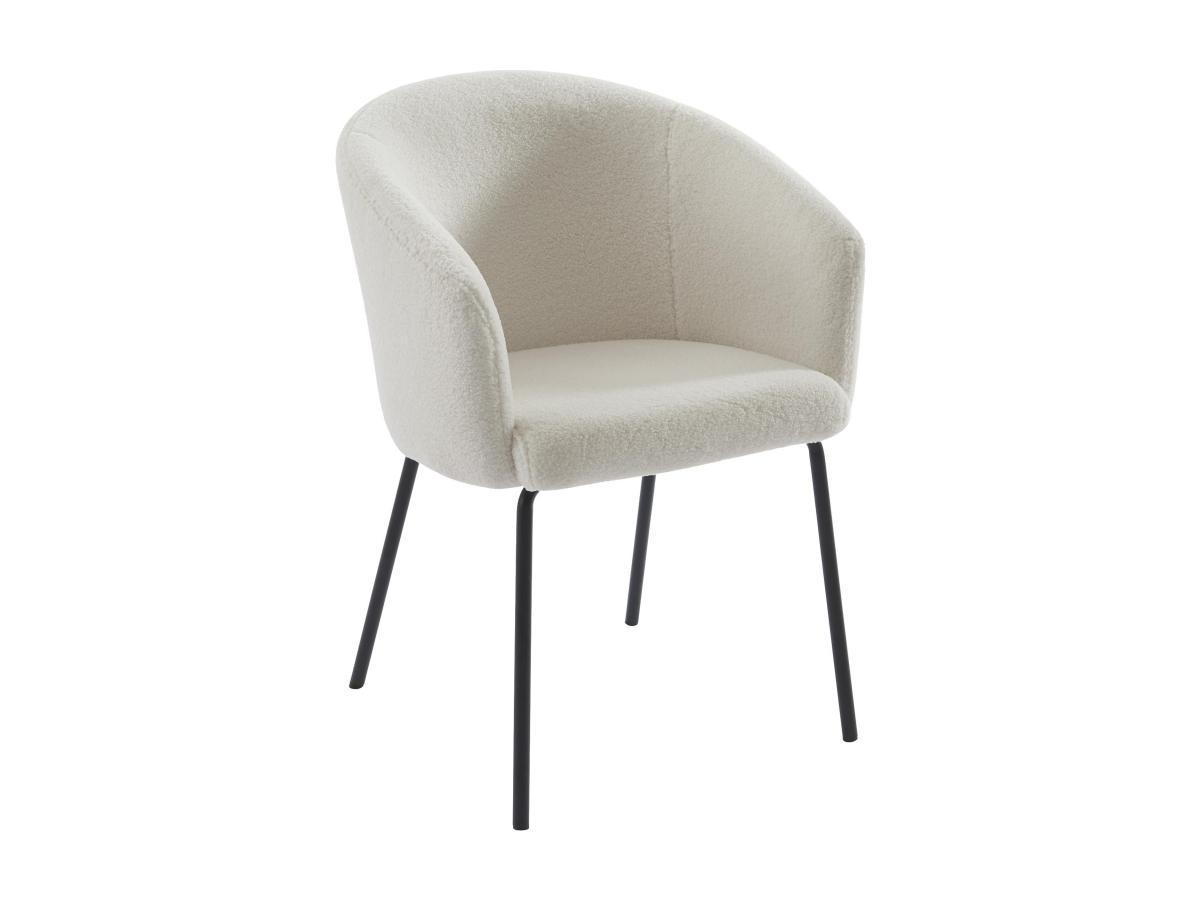 PASCAL MORABITO Stuhl mit Armlehnen 2er-Set - Bouclé-Stoff & Metall - Cremefarben - MORONI  