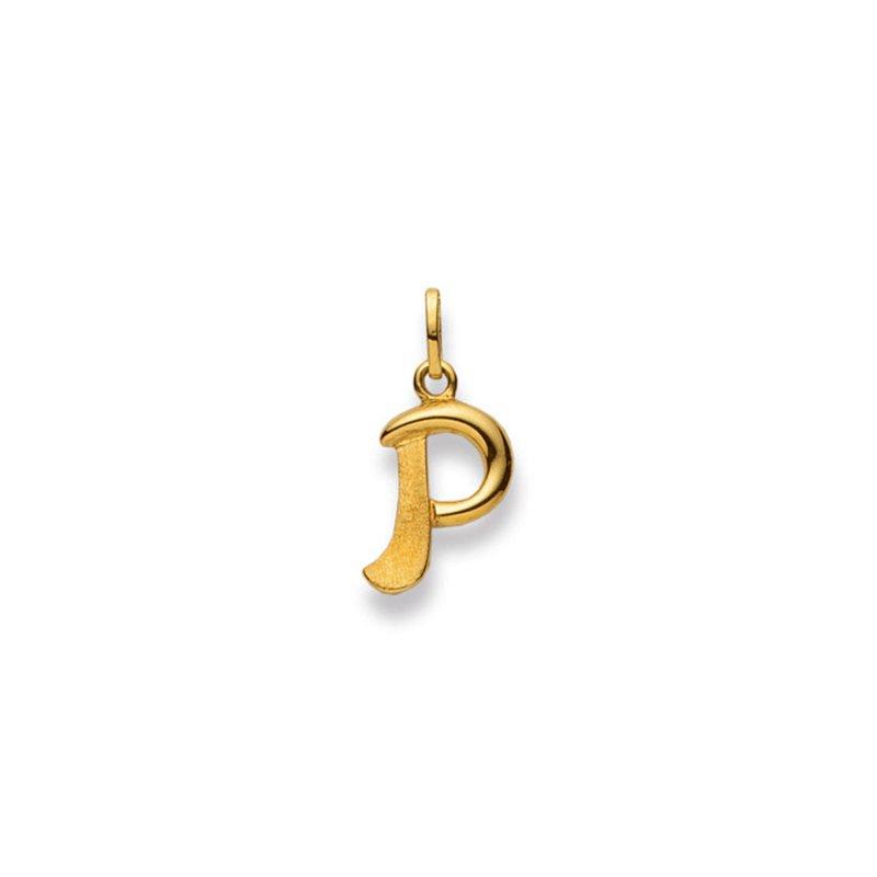 MUAU Schmuck  Pendentif lettre P or jaune 750, 20x13mm 