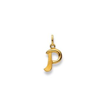 Pendentif lettre P or jaune 750, 20x13mm