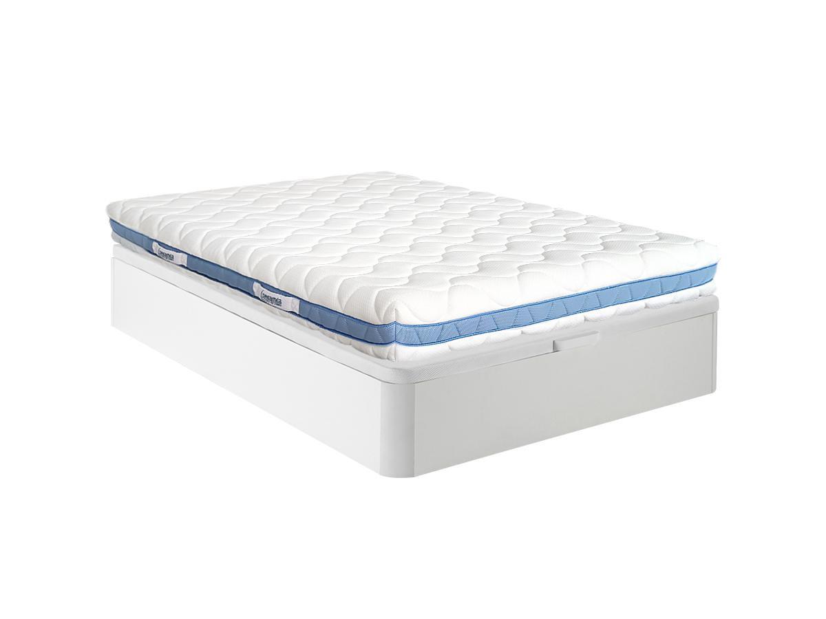 Vente-unique Ensemble 160 x 200 cm sommier coffre blanc + matelas mousse mémoire de forme ép.20cm - AIRMEMORY de DREAMEA  