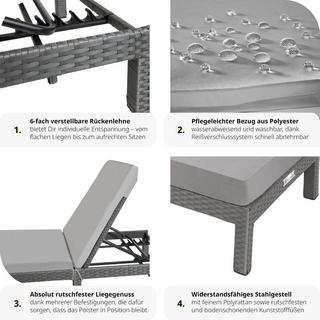 Tectake Polyrattan Sonnenliege Sofia  