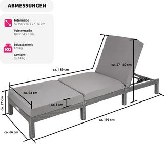 Tectake Polyrattan Sonnenliege Sofia  