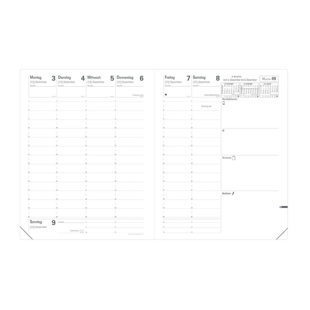 Quo Vadis Quo Vadis - Einlagen Terminkalender - 2025 - Pre 777 - Die Woche Planning - Deutsch - Dez/Dez - 21x27 cm - Clairefontaine-Papier Weiß - Hergestellt in Frankreich  