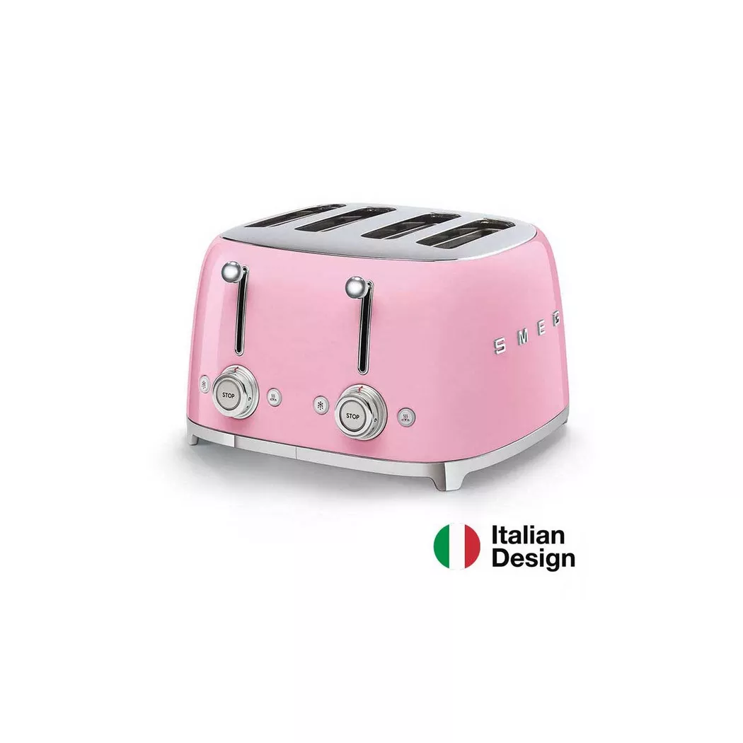 Smeg - Grille-pains 4 fentes 950w rose tsf03pkeu