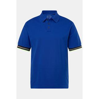 JP1880  Maglia polo in piqué con mezze maniche e orli con righe, fino alla tg. 8XL 