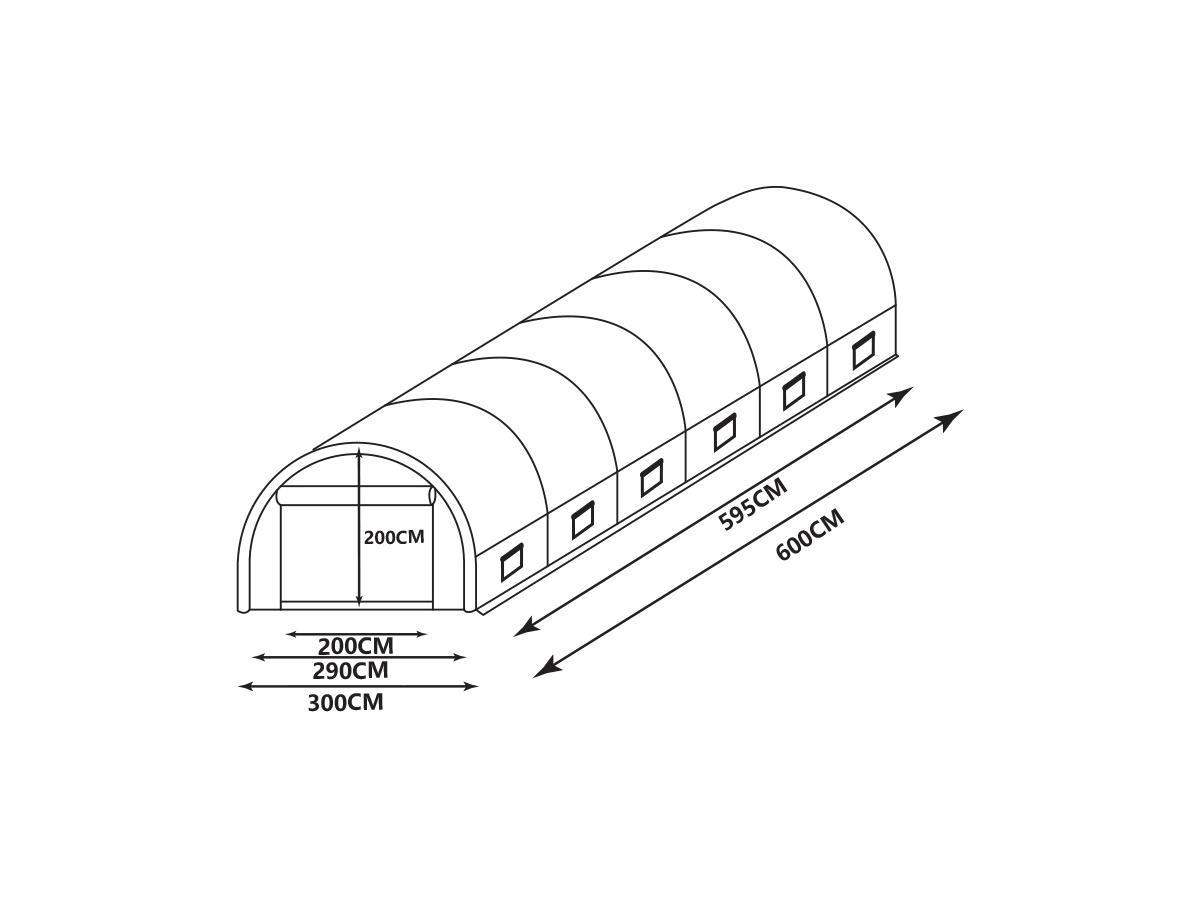 Vente-unique Serra a tunnel IPOMEA 18 m² - L 600 x l 300 x H 200 cm  