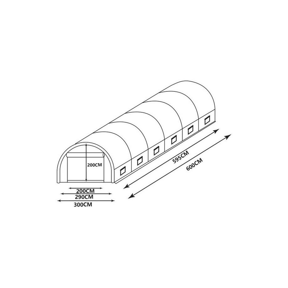 Vente-unique Serra a tunnel IPOMEA 18 m² - L 600 x l 300 x H 200 cm  