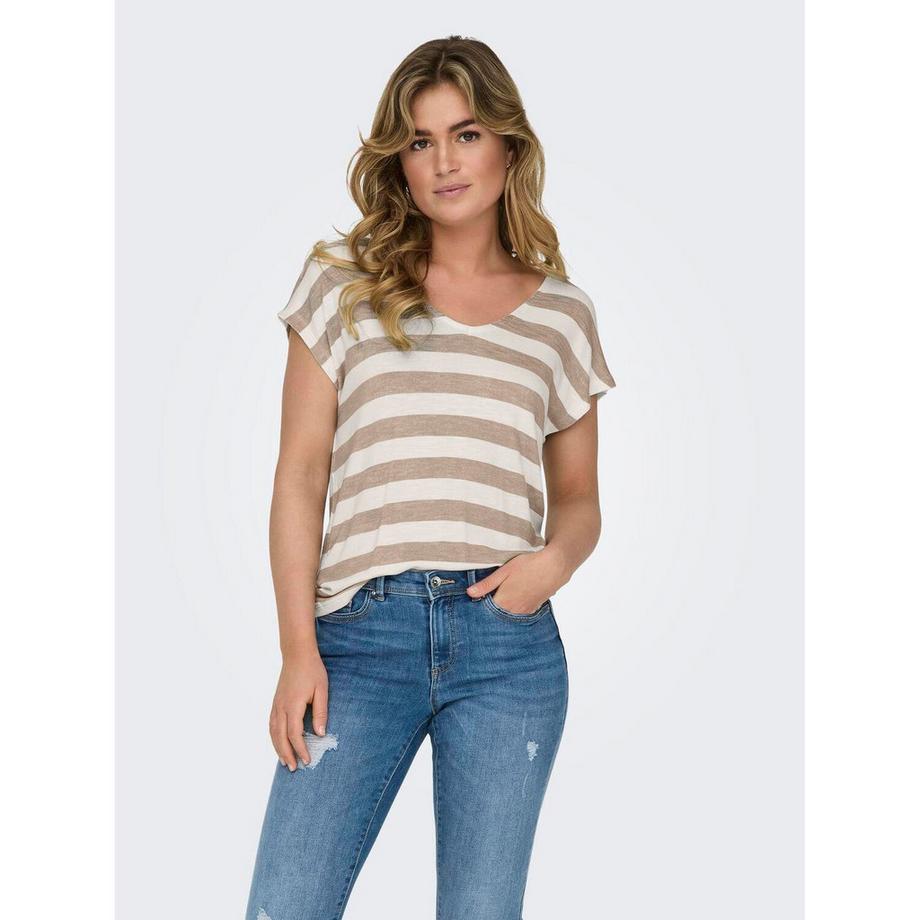 ONLY Lira Life T-Shirt mit V-Ausschnitt  