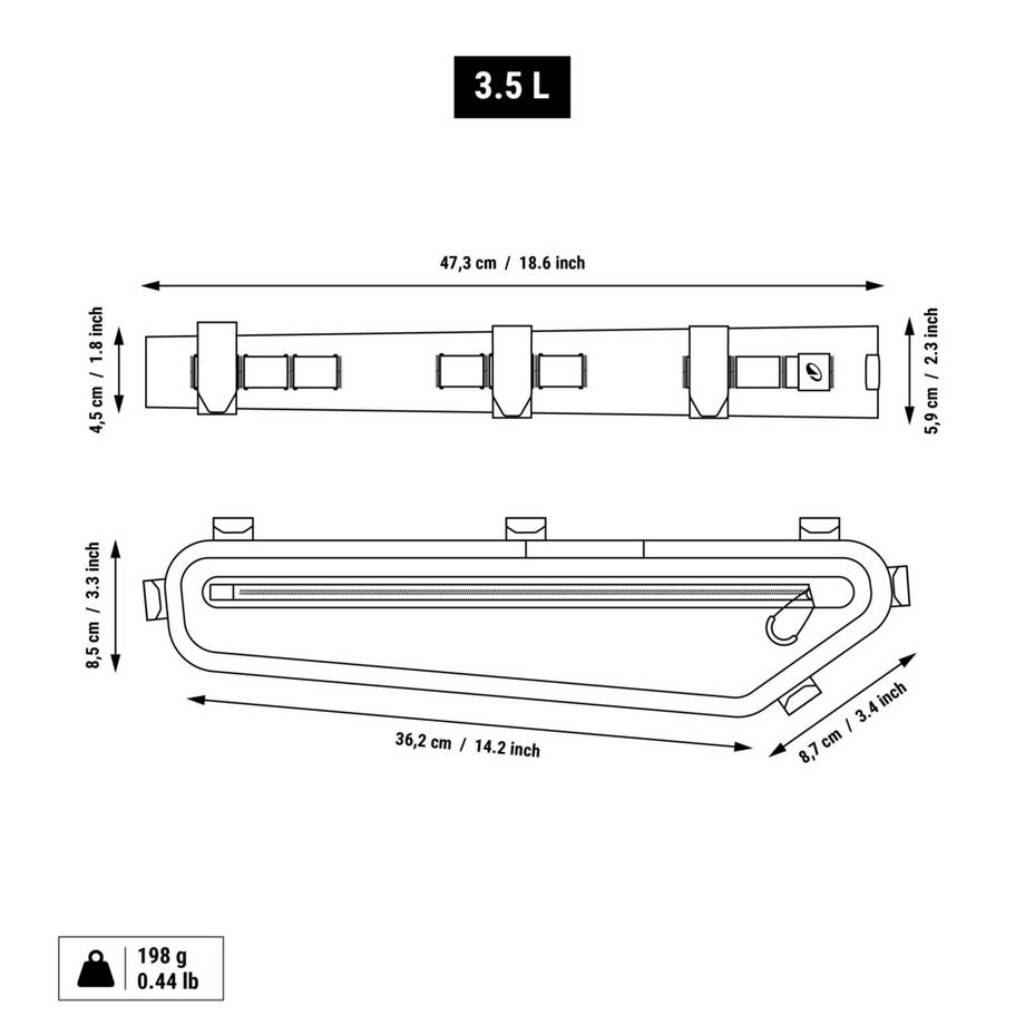RIVERSIDE  Borsa da telaio bikepacking Half Frame ADVT 900 impermeabile 