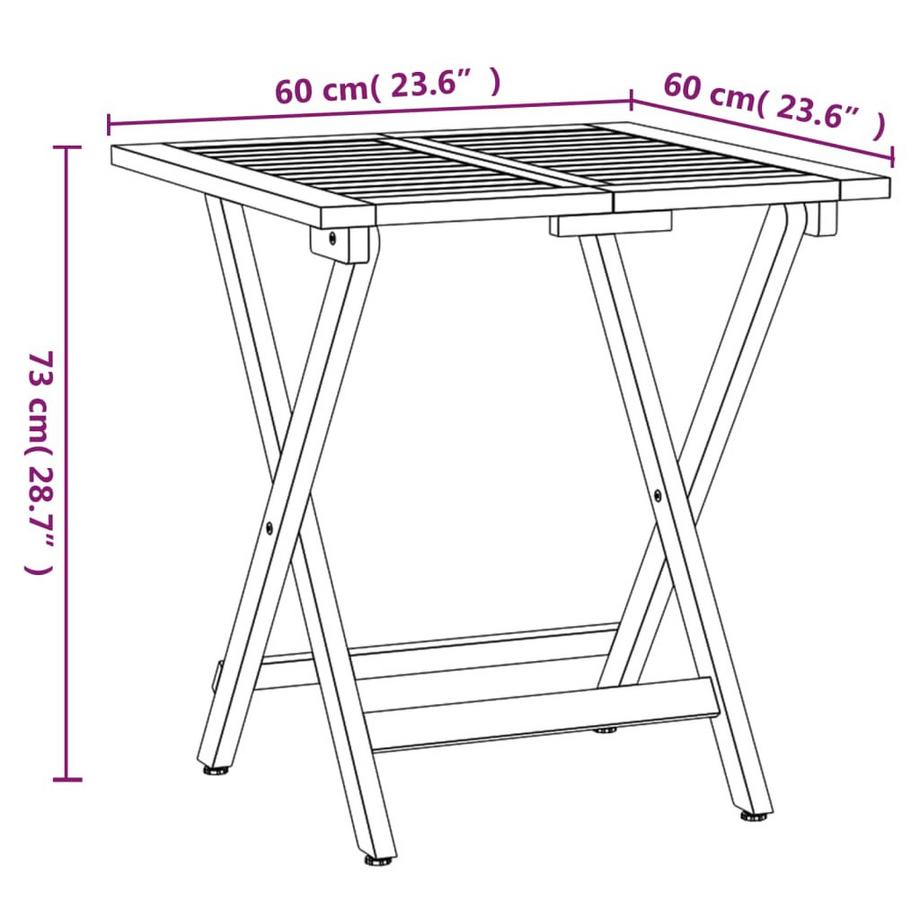 VidaXL set bistrò Legno  